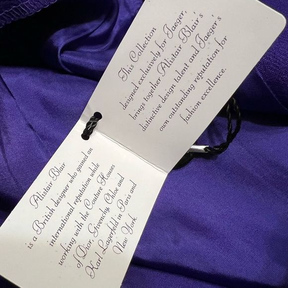 Vintage Royal Purple Wool Fit & Flare Midi Skirt Fully Lined Sz 18 NWT - Picture 8 of 10